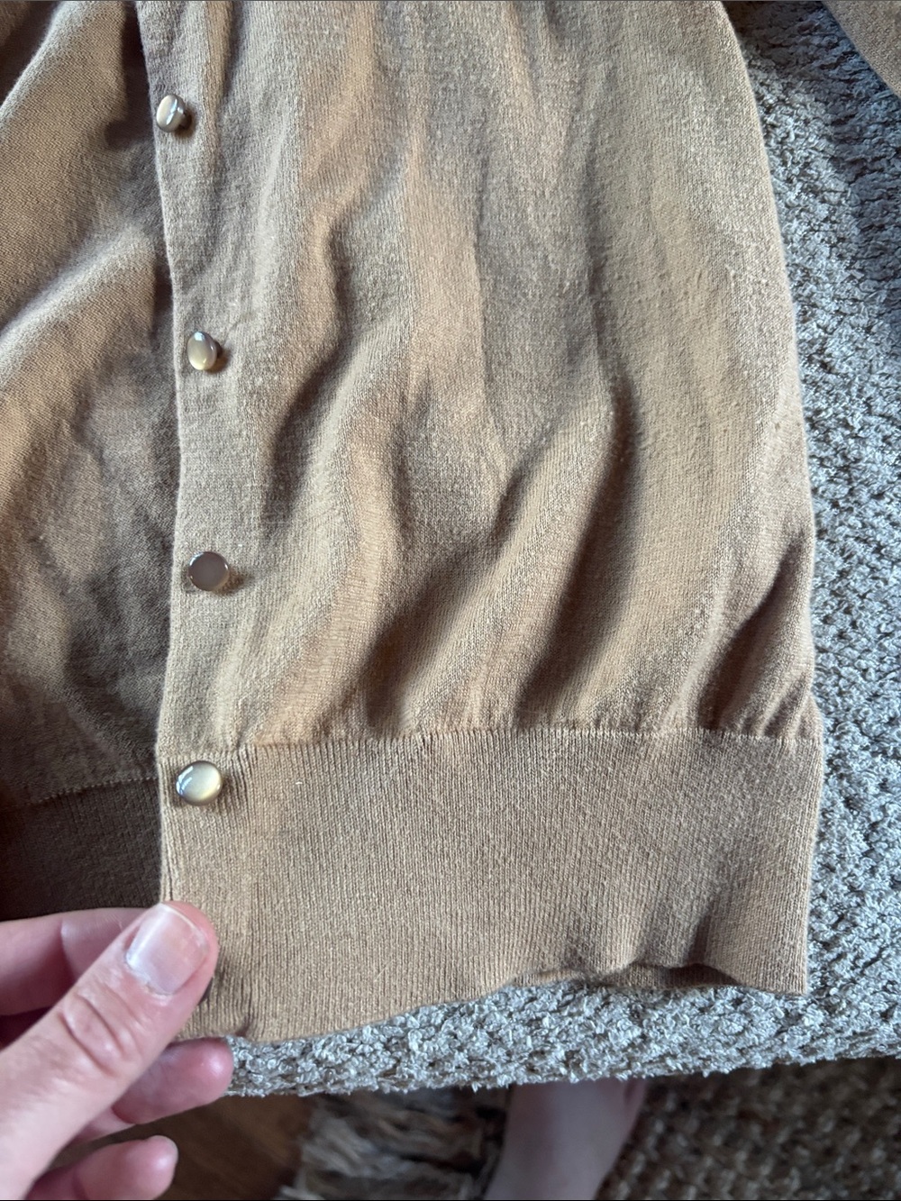 J. Crew Camel Button-Front Women's Cardigan - Picture 6 of 10